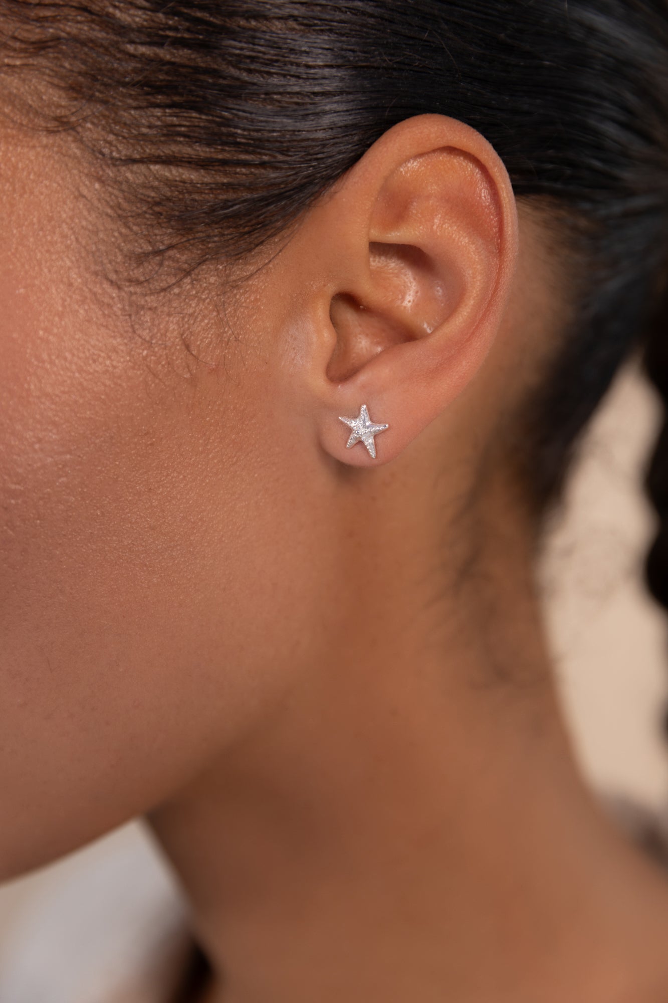 Silver Starfish Stud