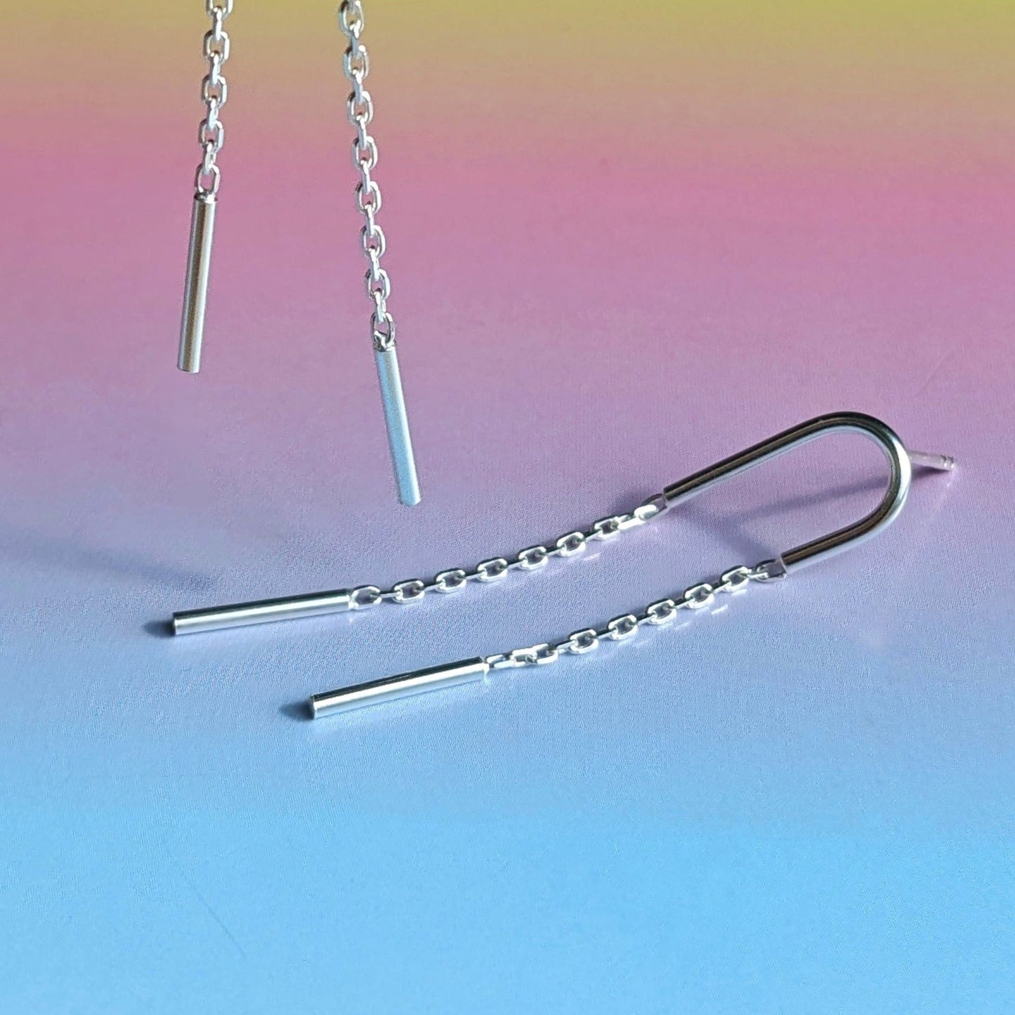 Asymmetrical Arch Sterling Silver Stud Earrings 1101