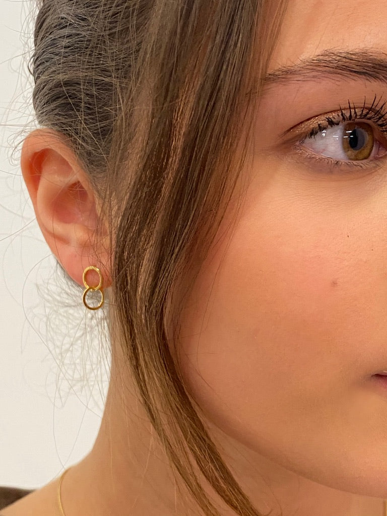 Forever Rings Simple Gold Stud Earrings
