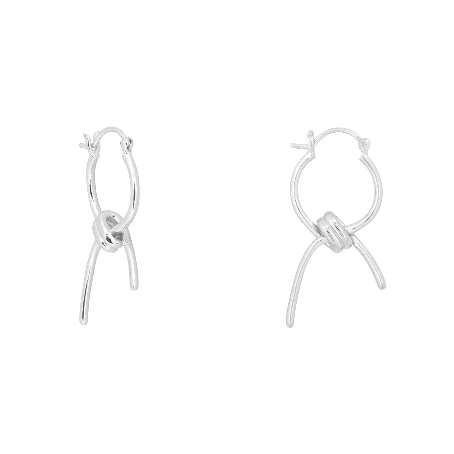 Silver Barbed Wire Hoop Earrings