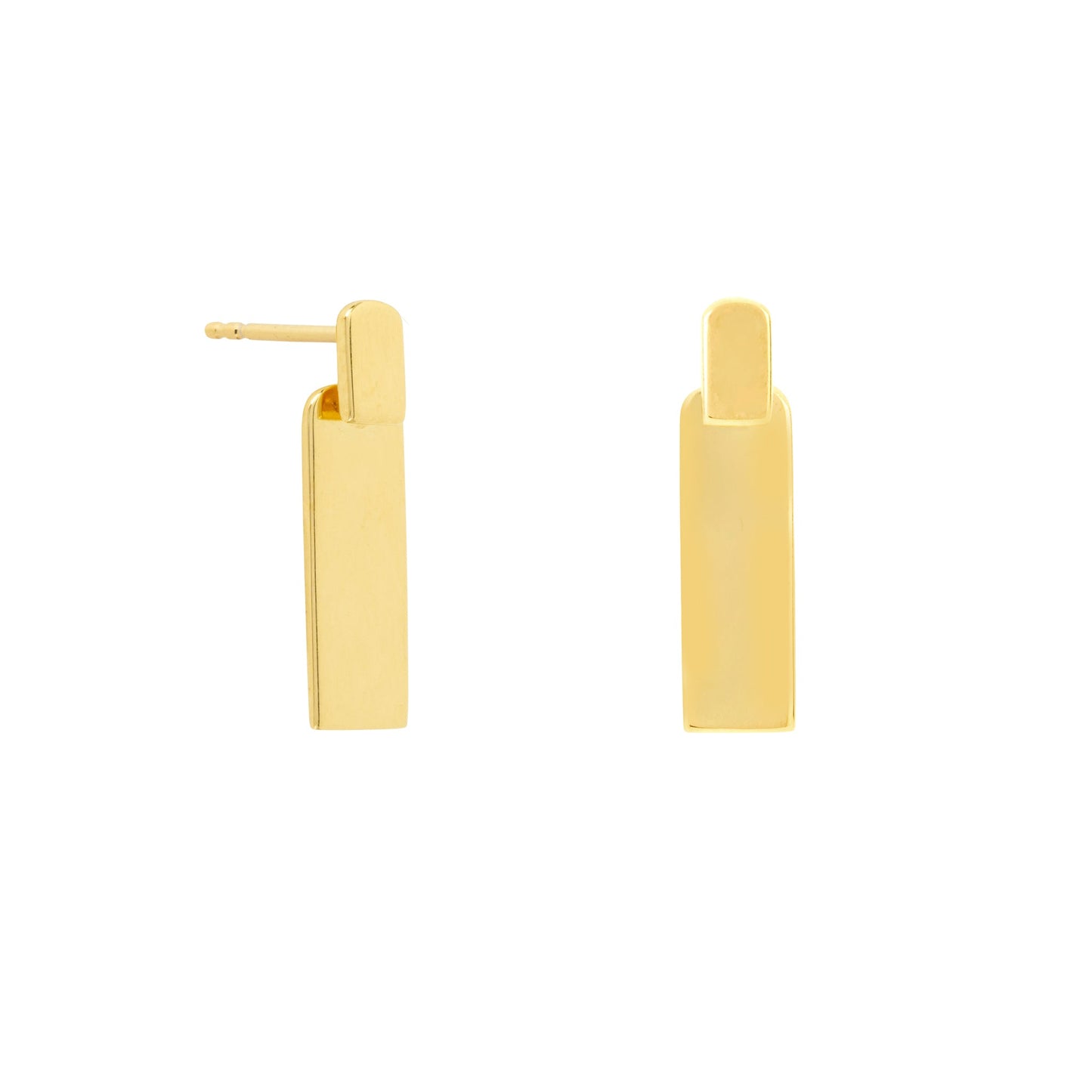 Minimal Rectangle Link Studs Gold