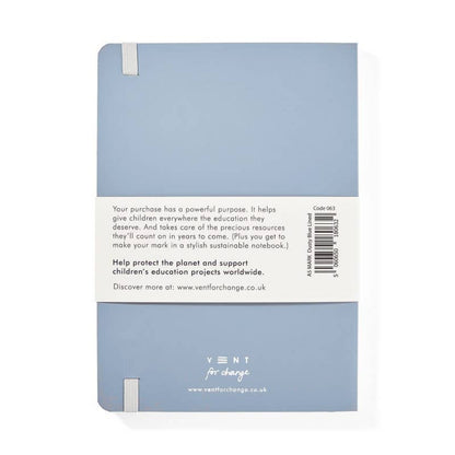 Notebook A5 Recycled Leather Lined Paper - Dusty Blue