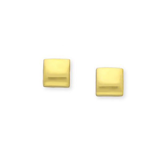 Golden Pillow Square Gold Stud Earrings