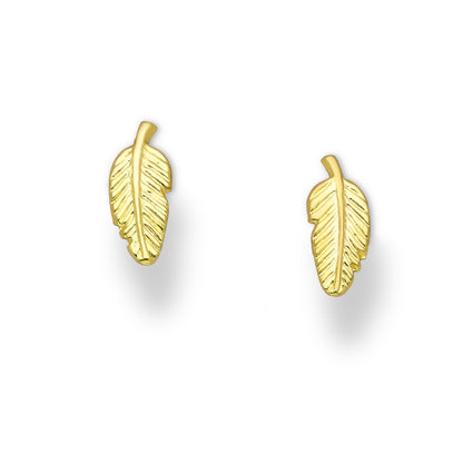 Gold Leaf Stud Earrings