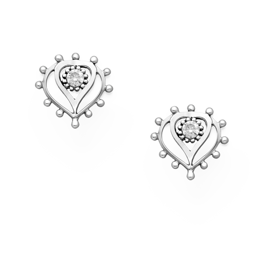 Maximalist Sterling Silver Cubic Zirconia Stud Earrings