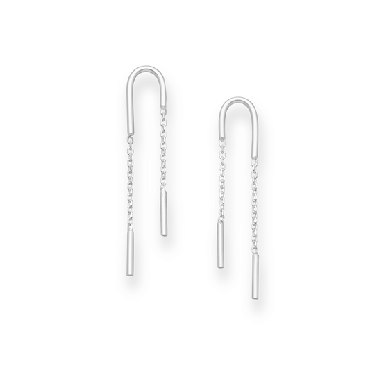 Asymmetrical Arch Sterling Silver Stud Earrings