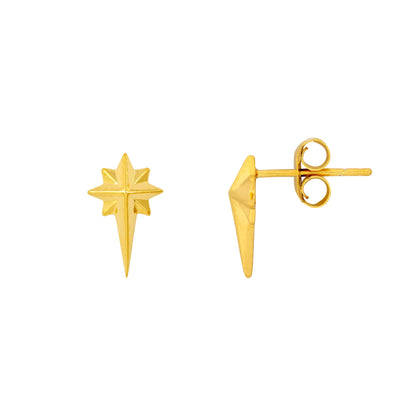 Rising Star Gold Stud Earrings