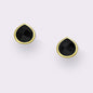 Tear Drop Lapis Stud Earrings Gold