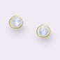 Tear Drop Lapis Stud Earrings Gold