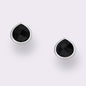 Tear Drop Stone Stud Earrings Sterling Silver