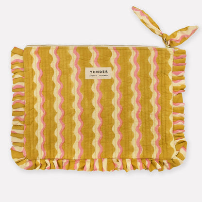 Quilted Frill Pouch | Wiggle | Honey