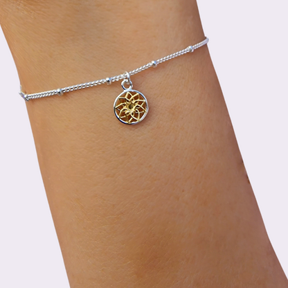 Mandala Gold and Silver Bracelet