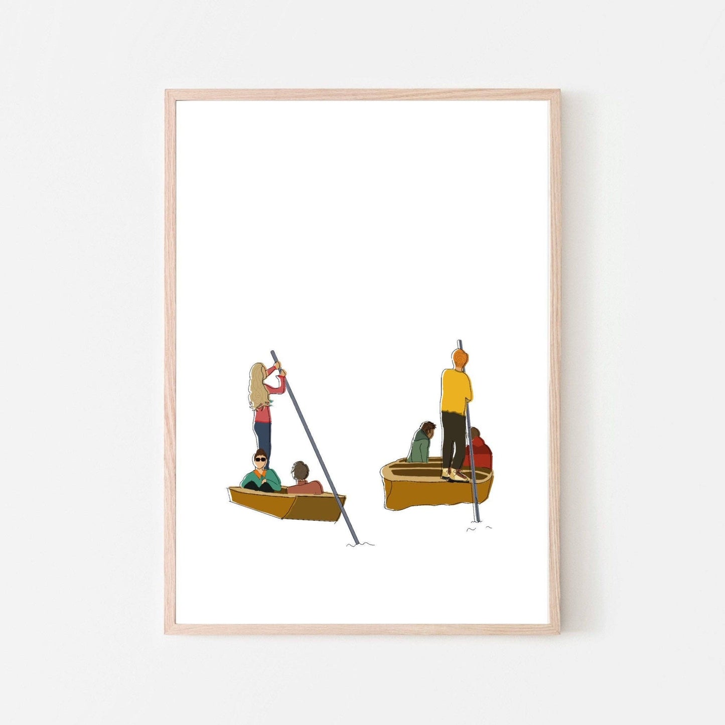 Cambridge England UK Art Print “Cambridge Punters”: A3