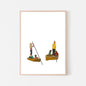 Cambridge England UK Art Print “Cambridge Punters”: A3