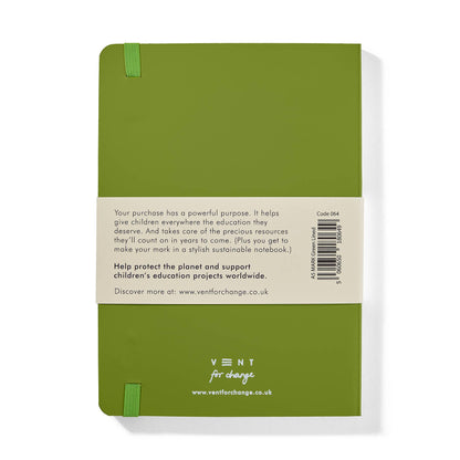Notebook A5 Recycled Leather Lined Paper - Green