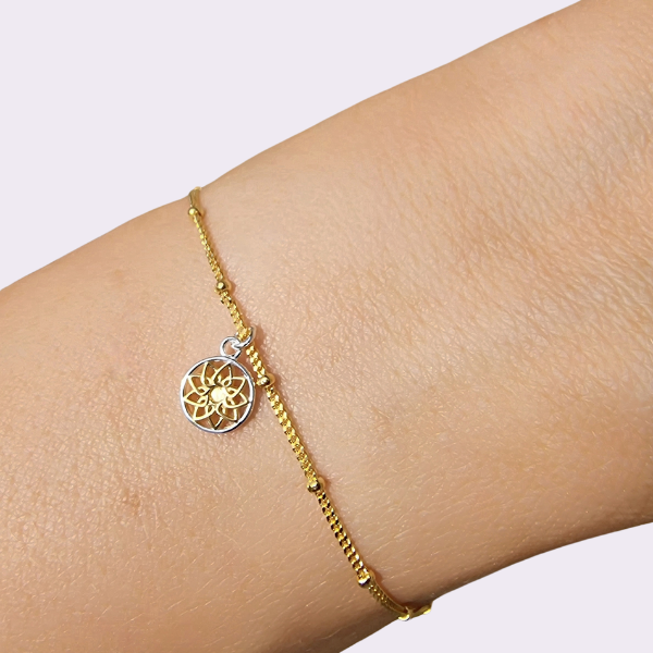 Mandala Gold and Silver Bracelet