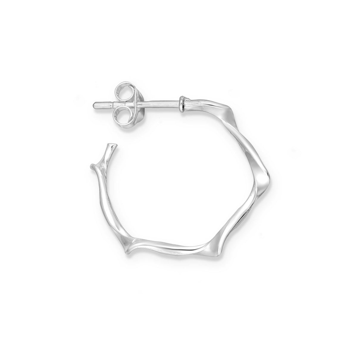 Silver Wavey Stud Hoops