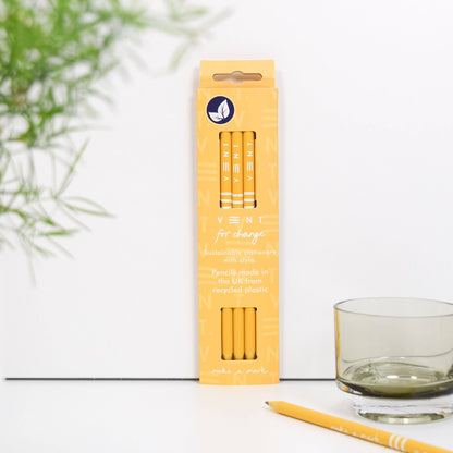 Pencils Pack of 3 recycled - Make a Mark Yellow