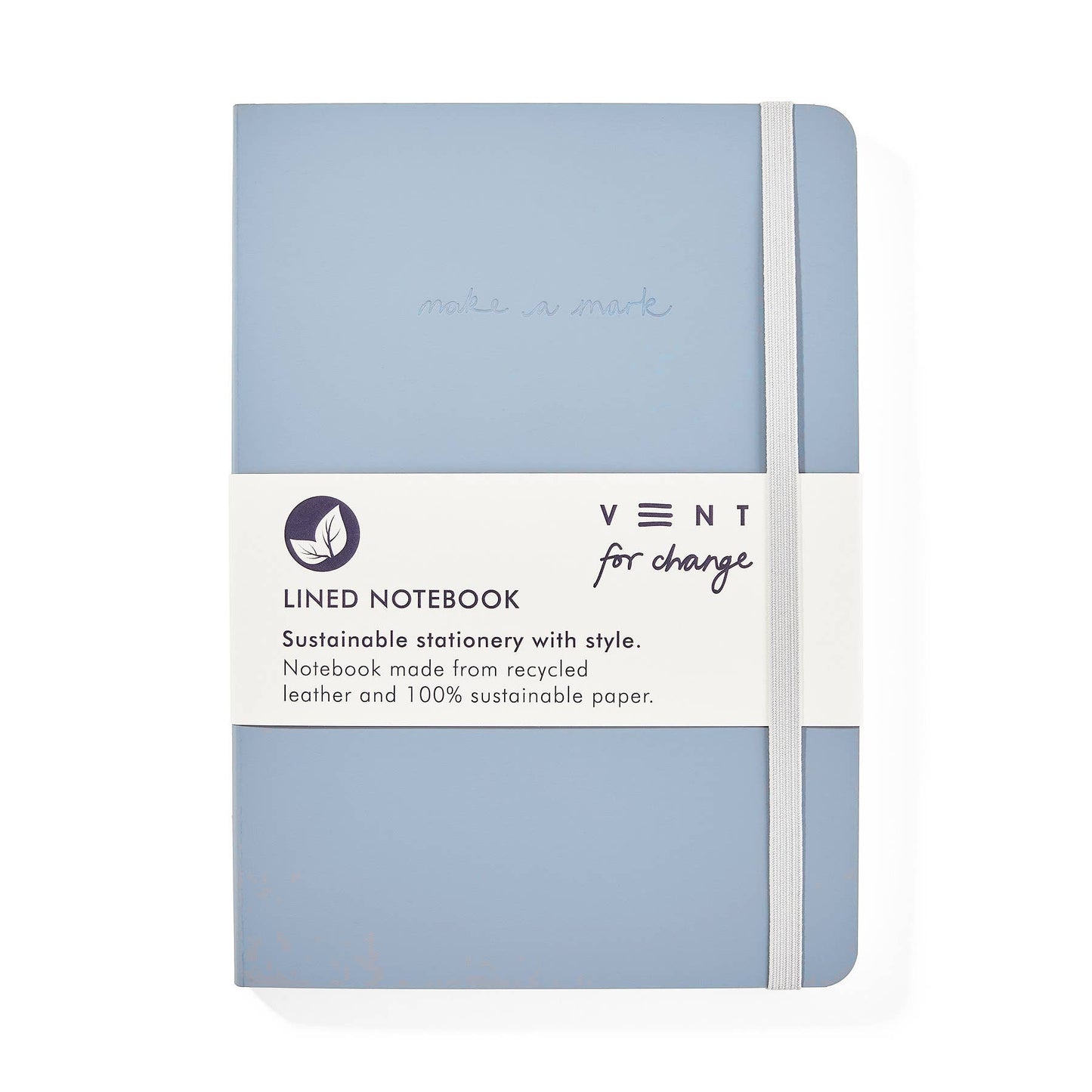 Notebook A5 Recycled Leather Lined Paper - Dusty Blue