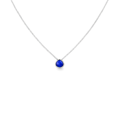 Lapis Lazuli Tear Drop Stone Adjustable Necklace Sterling Silver