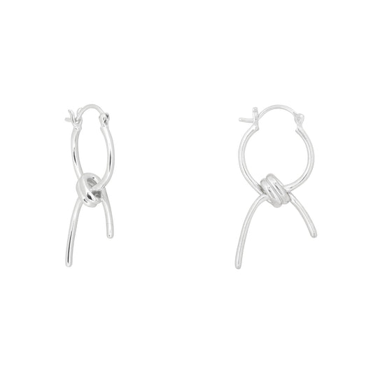 Silver Barbed Wire Hoop Earrings