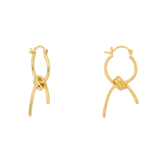 Gold Barbed Wire Hoop Earrings