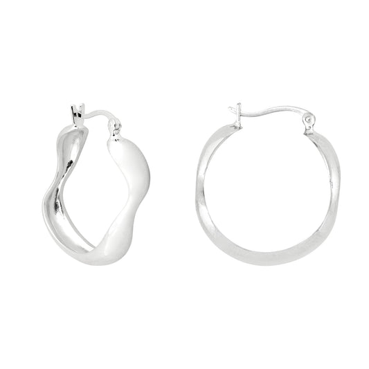 Silver Large Water Hoop Earrings