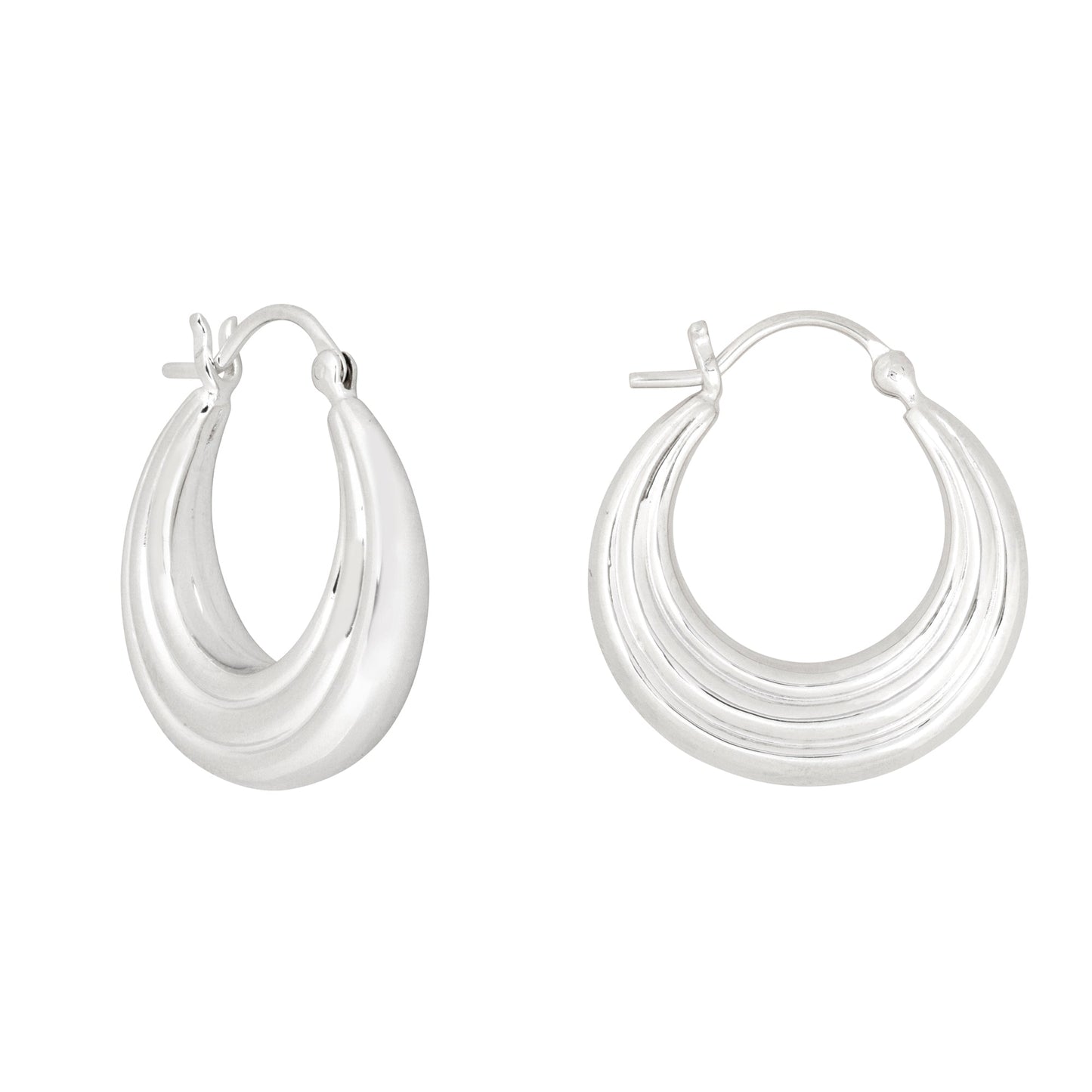 Silver Layered Hoop Earrings