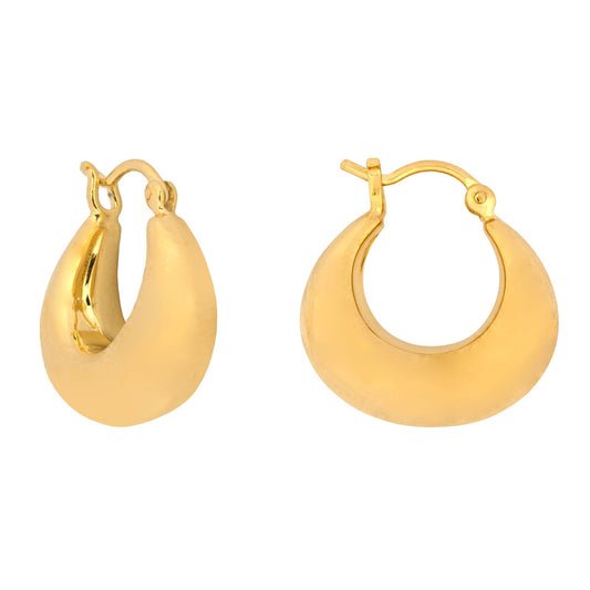 Gold Small Sculpted Hoop Earrings