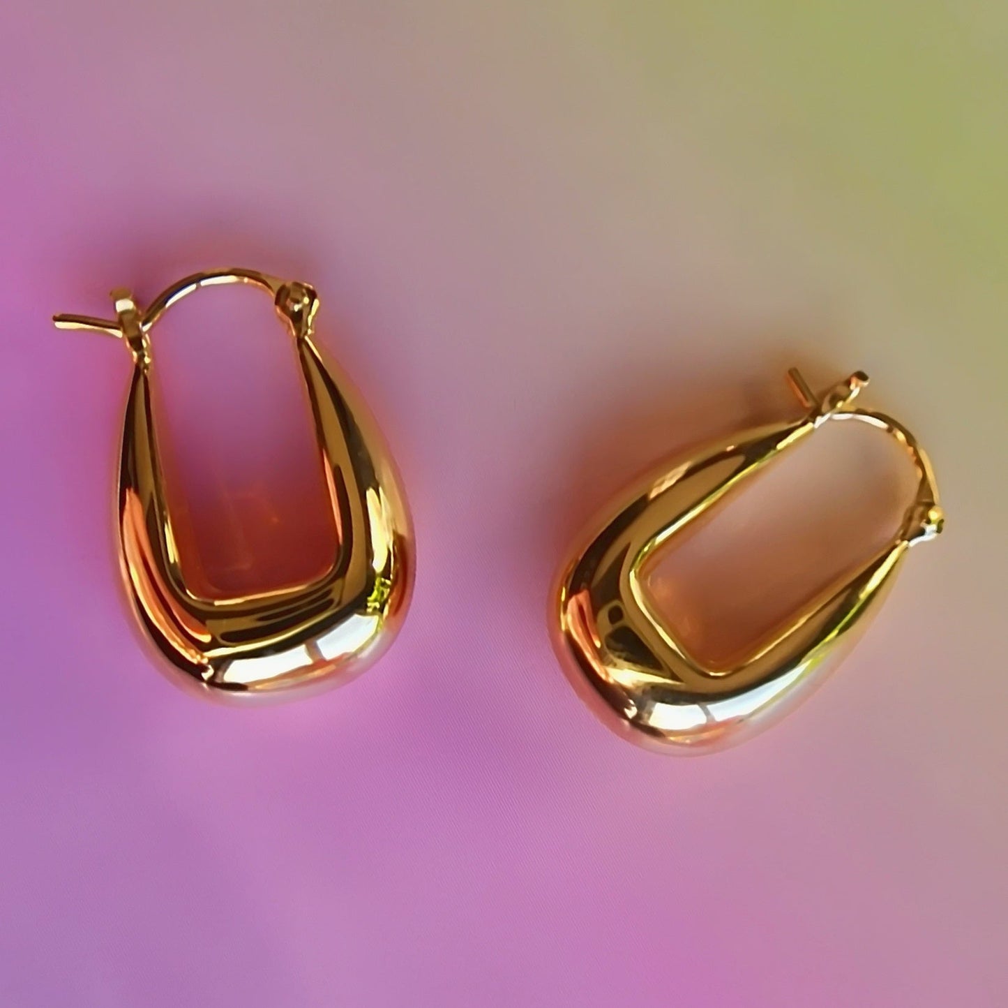 Gold Drop Saddle Hoops