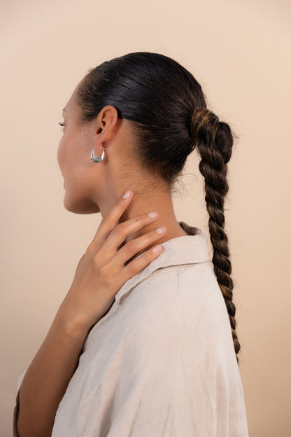 Aurora Hoops Zebra Jasper Silver