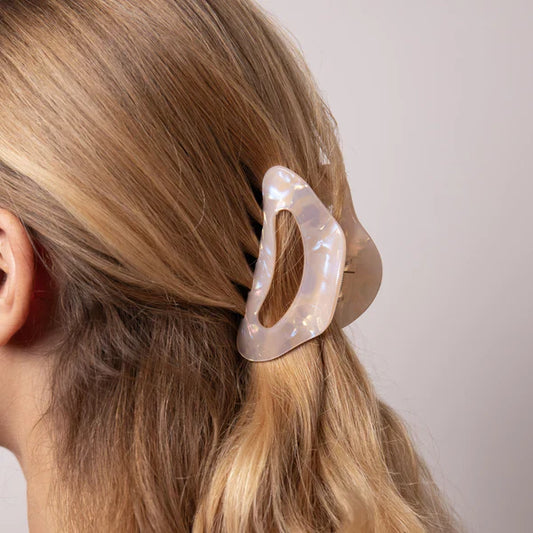 Pearlescent Snow Claw Clip