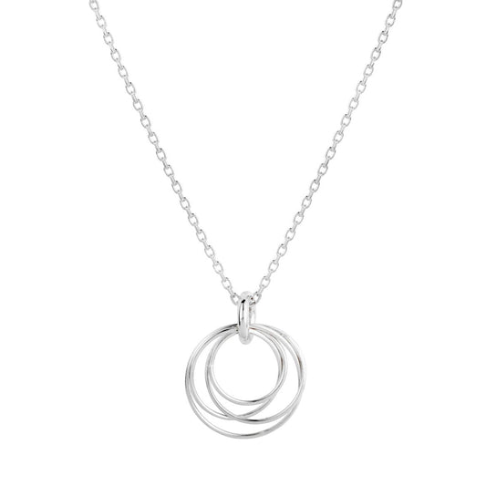 Hoop Cluster Rings Sterling Silver Chain Necklace