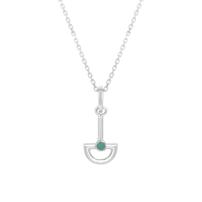 Blue Chalcedony Boat Sterling Silver Necklace