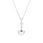 Blue Chalcedony Boat Sterling Silver Necklace