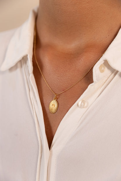 Gold Celeste Moonstone Heart Studs