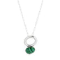 Malachite Silver Halo Necklace