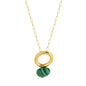 Malachite Gold Halo Necklace