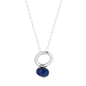Lapis Silver Halo Necklace