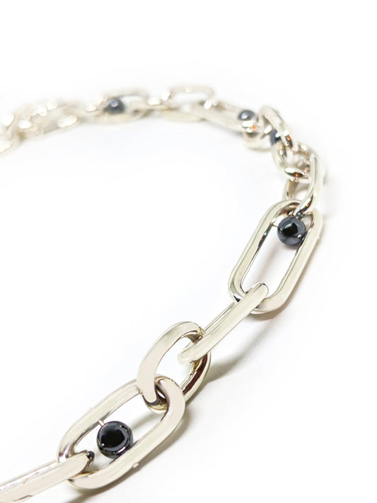 Signature One-Off Hematite Customisable Silver Chain Bracelet / Necklace