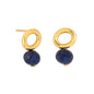 Lapis Gold Halo Earring