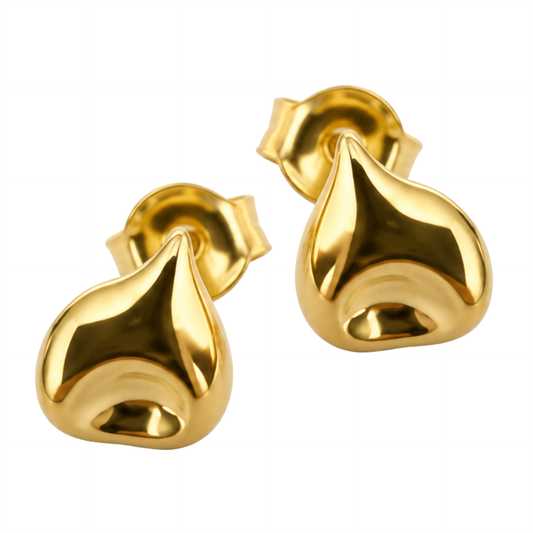 Petite Dimple Gold Stud Earrings