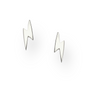 Lightening Bolt Silver Stacker Stud Earrings