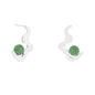 Aventurine Wave Drop Stud Earrings Silver