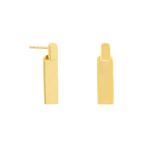 Minimal Rectangle Link Studs Gold