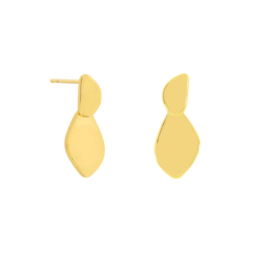 Pebble Link Studs Gold