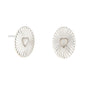 Silver Celeste Moonstone Heart Studs