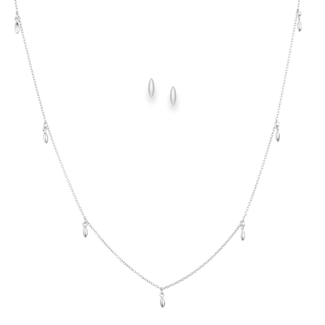 BBC's Anita Rani's Favs - Silver Layering Necklace and Matching Earrings - Vurchoo Ethical Earrings