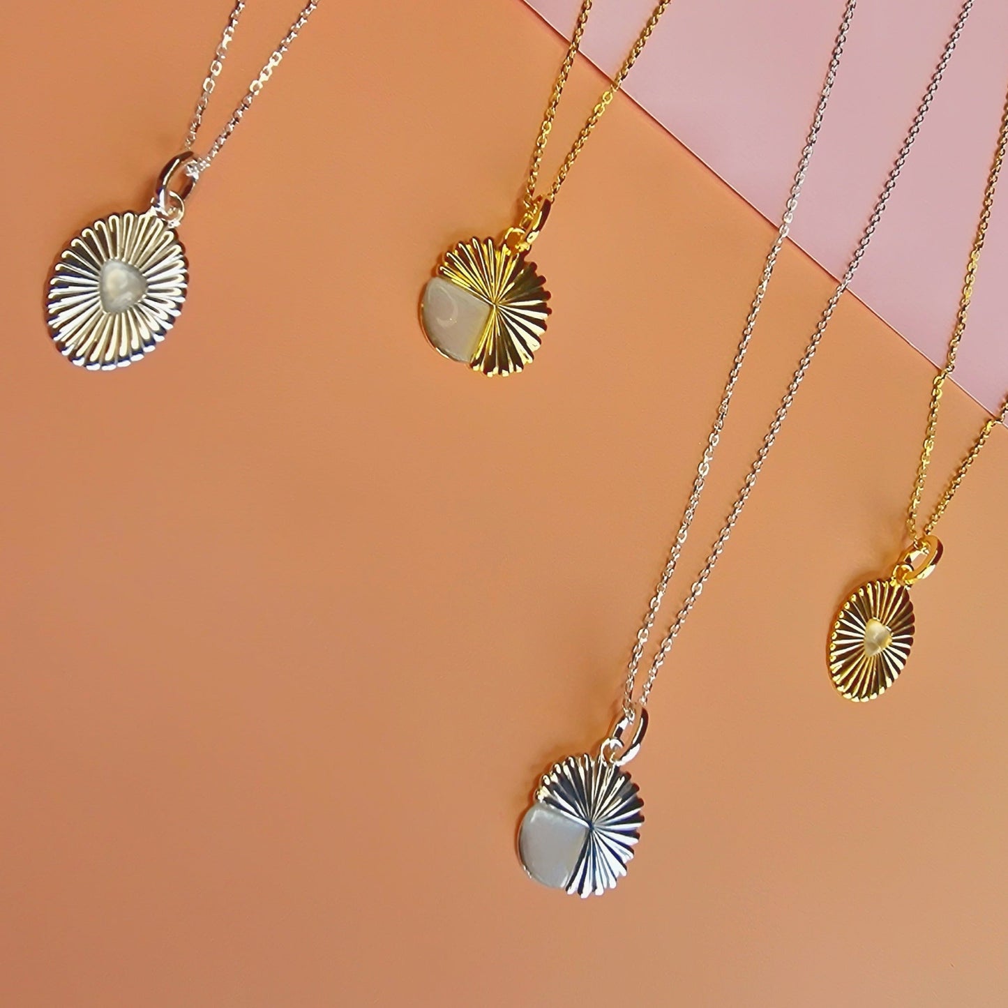 Gold Celeste Moonstone Heart Studs