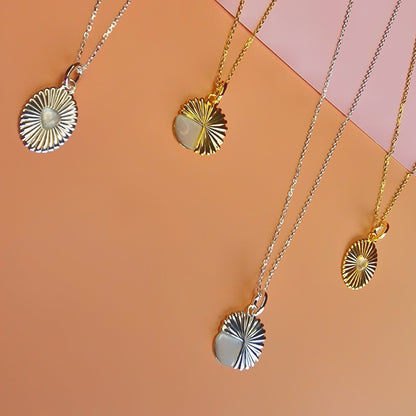 Gold Celeste Moonstone Heart Studs